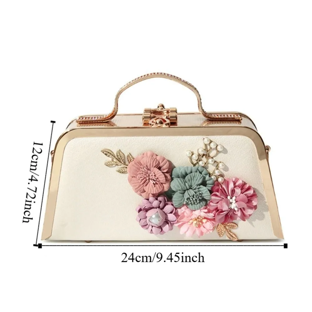 الرجعية المعادن ثلاثية الأبعاد زهرة مأدبة حقيبة سعة كبيرة حقيبة كتف السيدات حقيبة صغيرة أنيقة متعددة الوظائف Hanfu حقيبة يد المرأة