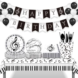 Music Melody Party Disposable Tableware Sets Paper Plates Cups Napkins Party Dinnerware Decor
