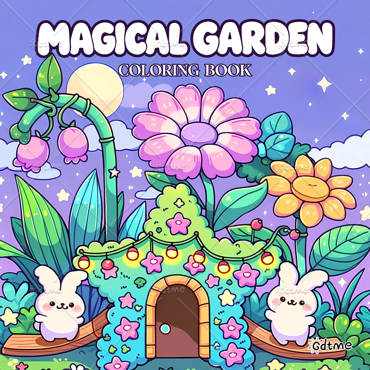 MAGICAL GARDEN Adult Coloring Book 24 Pages Bold Easy Pattern Stress Relief Relax DIY Art Drawing Painting Hobby Book