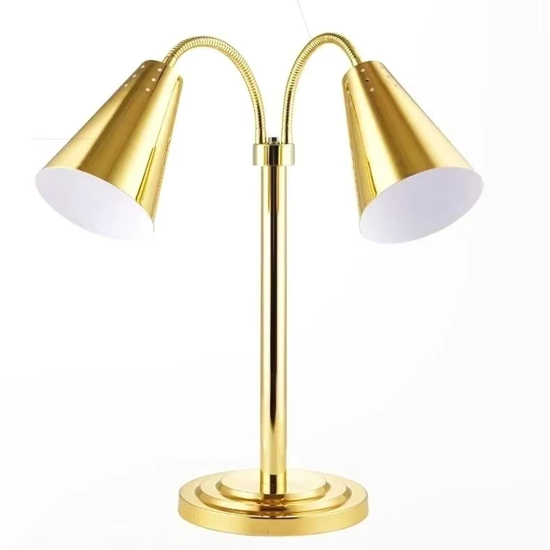 Food Warmer Lamp for Home Fast Food Restaurant Golden Commercial Food Heat Light Portable Electric Warmer with Free-Standing