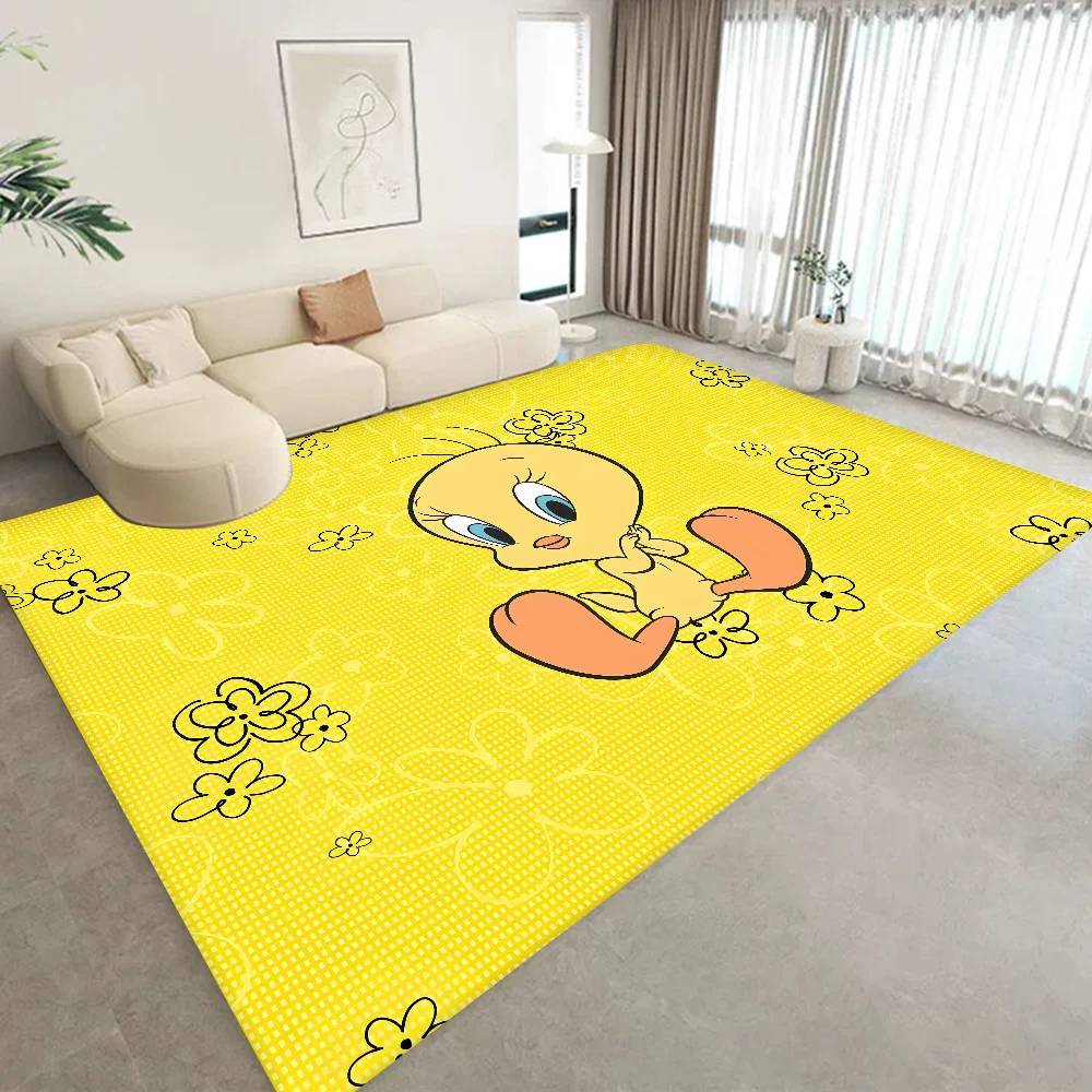 Yellow Cartoon T-Tweetys Bird Room Mats Washable Non-Slip Living Room Sofa Chairs Area Mat Kitchen Alfombra