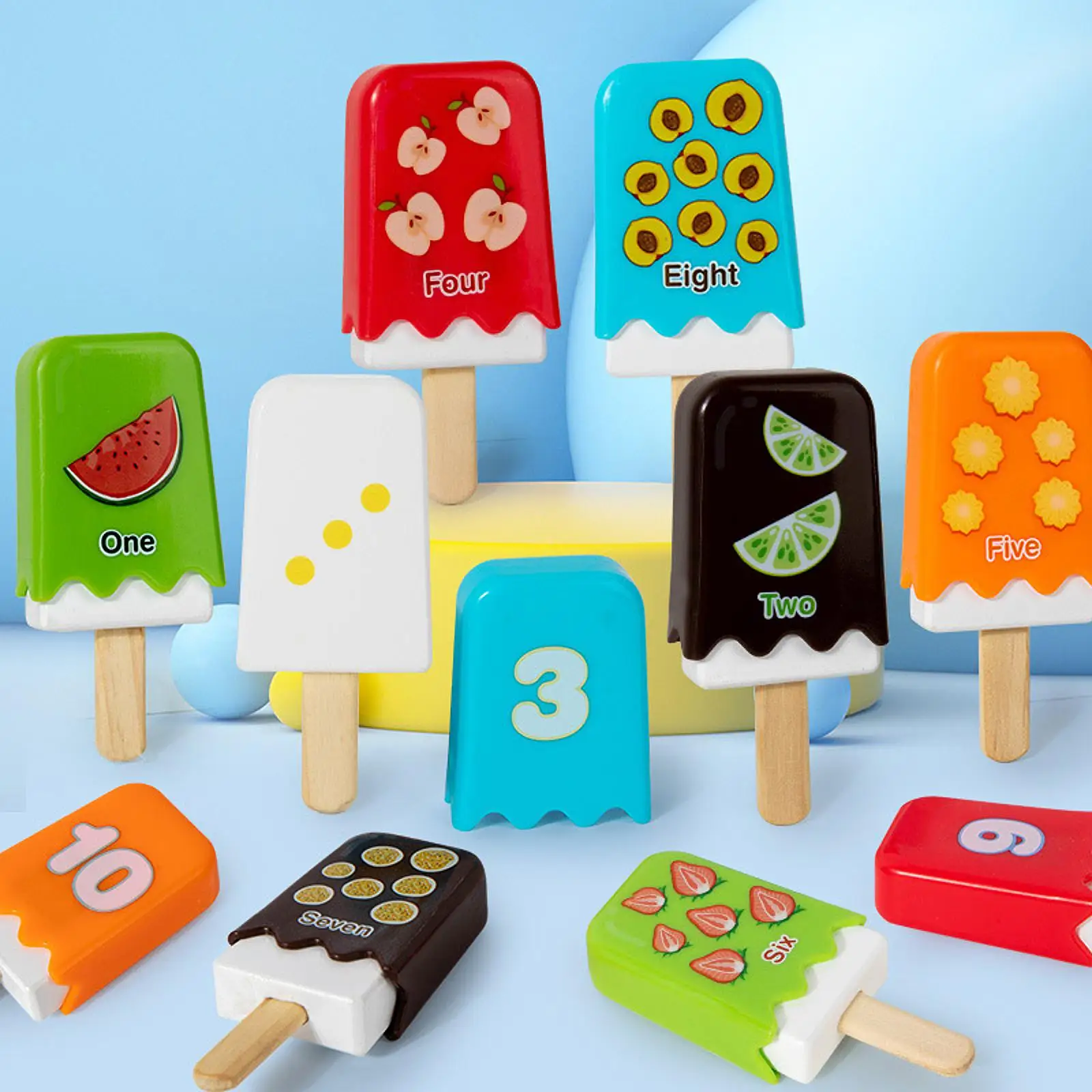 Cijfers Ice Pops Ouder-kind Speelgoed Kinderen Wiskunde voor kinderen vanaf 3 jaar Jongens en meisjes Interactie Verlichting Cognitief Educatief