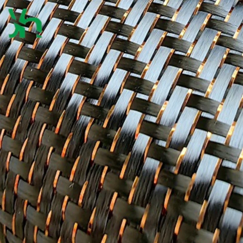 

3K 210g Twill Weave Carbon Fiber Fabric with Orange Silver - for UAV, Car Parts, Sports Equipment