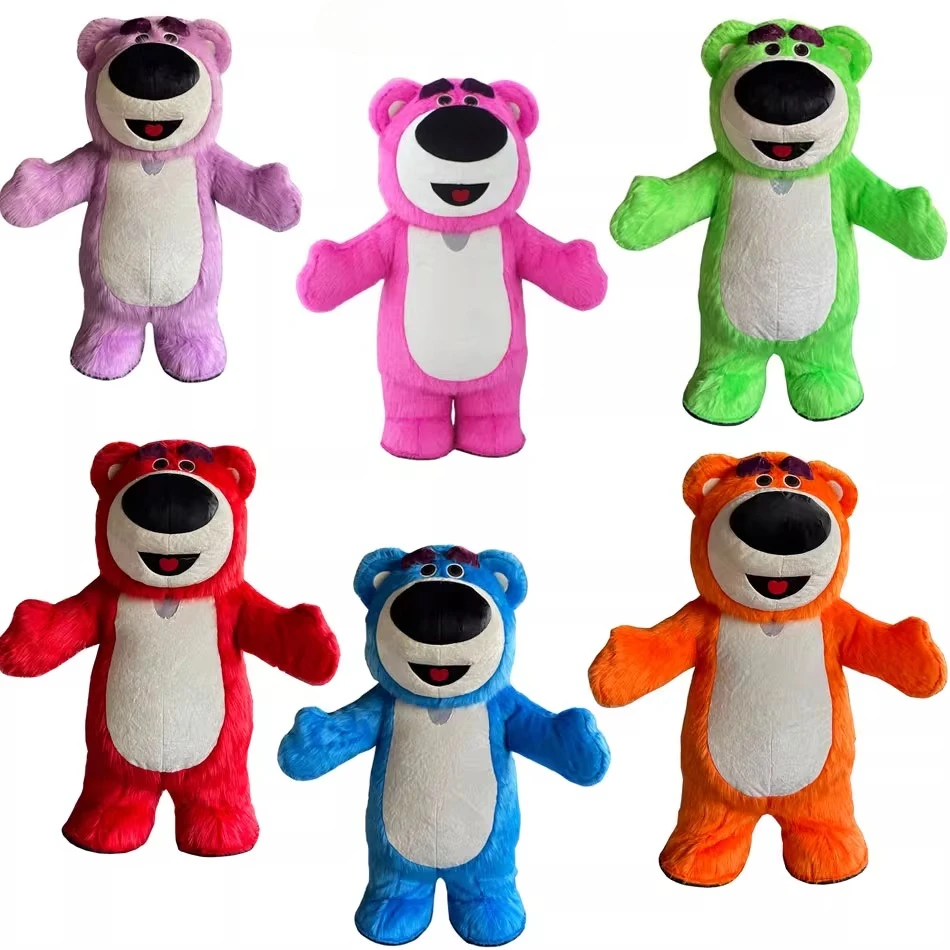 MINISO名創優品巨大な膨脹式ストロベリーロッツォベアマスコットコスチュームトイストーリー大人用ウォーキングドール服広告パレード衣装