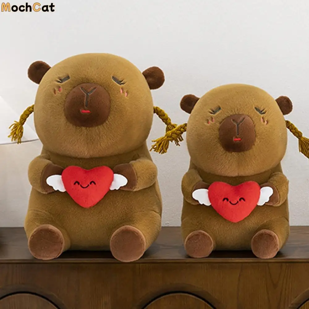 

Creative Love Heart Capybara Plush Toy Braided Soft Capybara Cotton Doll Brown Cute Capybara Stuffed Doll Birthday
