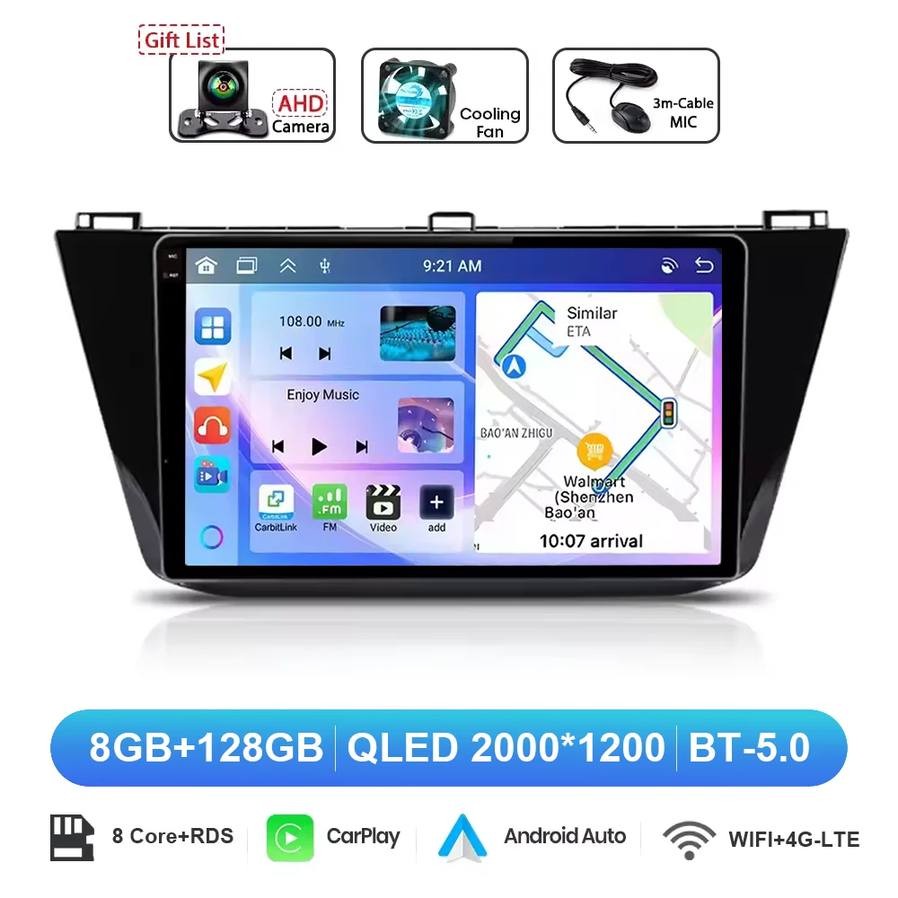 Android 15 Carplay Auto Radio Voor Volkswagen Tiguan 2 Mk 2016 2017 2018 2019 Multimedia Video Player Navigatie GPS stereo