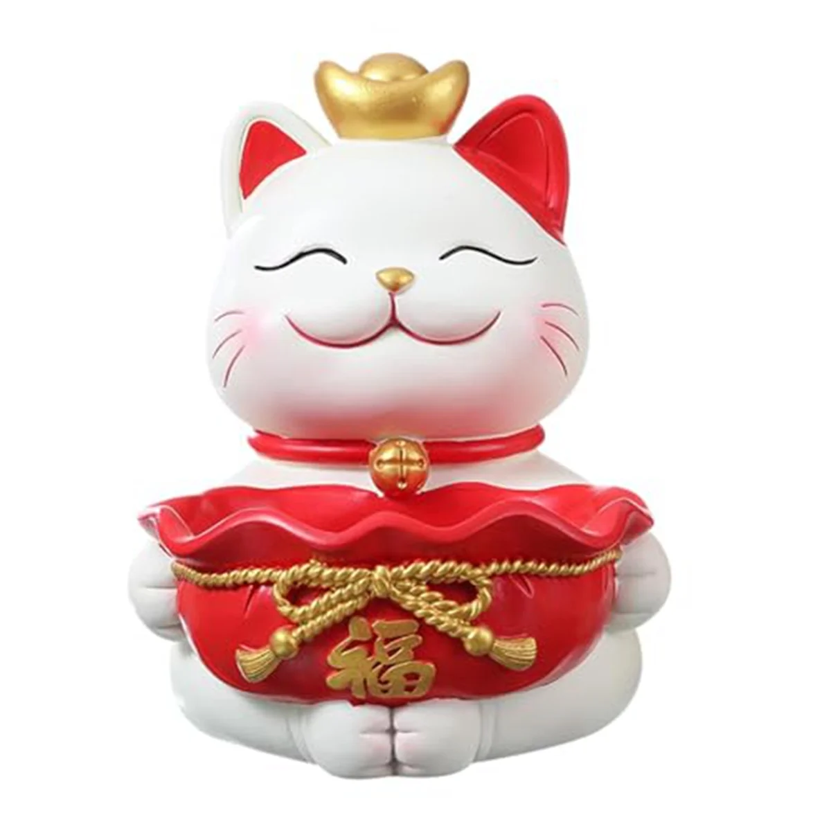 

Lucky Cats Statue Ornament Sundries Container Creatives Resin Figurine Tabletop Organizer Jewelry Trinket Tray A