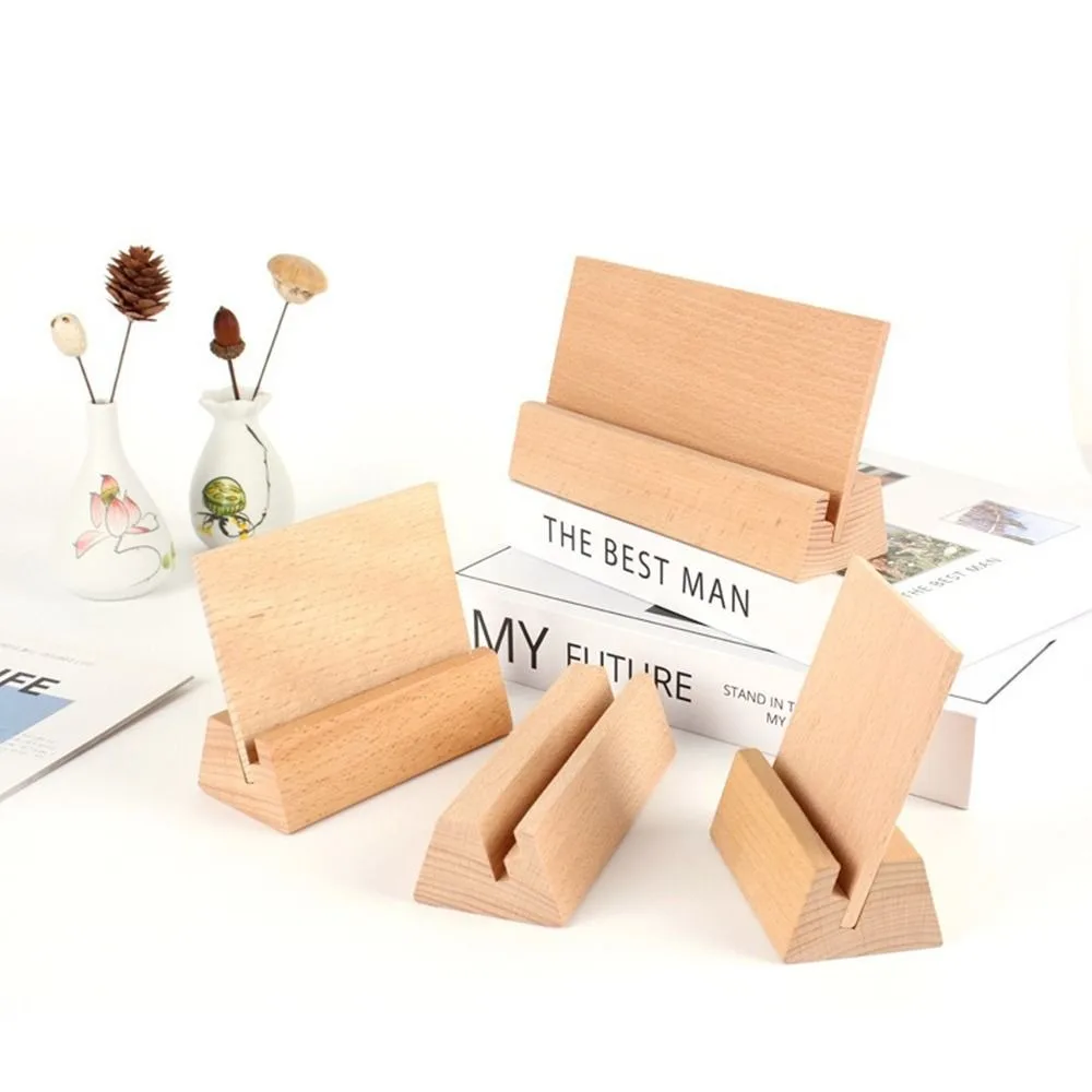 Minimalist Wooden Wooden Calendar Base with Backboard Multifunctional Desk Calendar Stand Postcard Display Stand Notes
