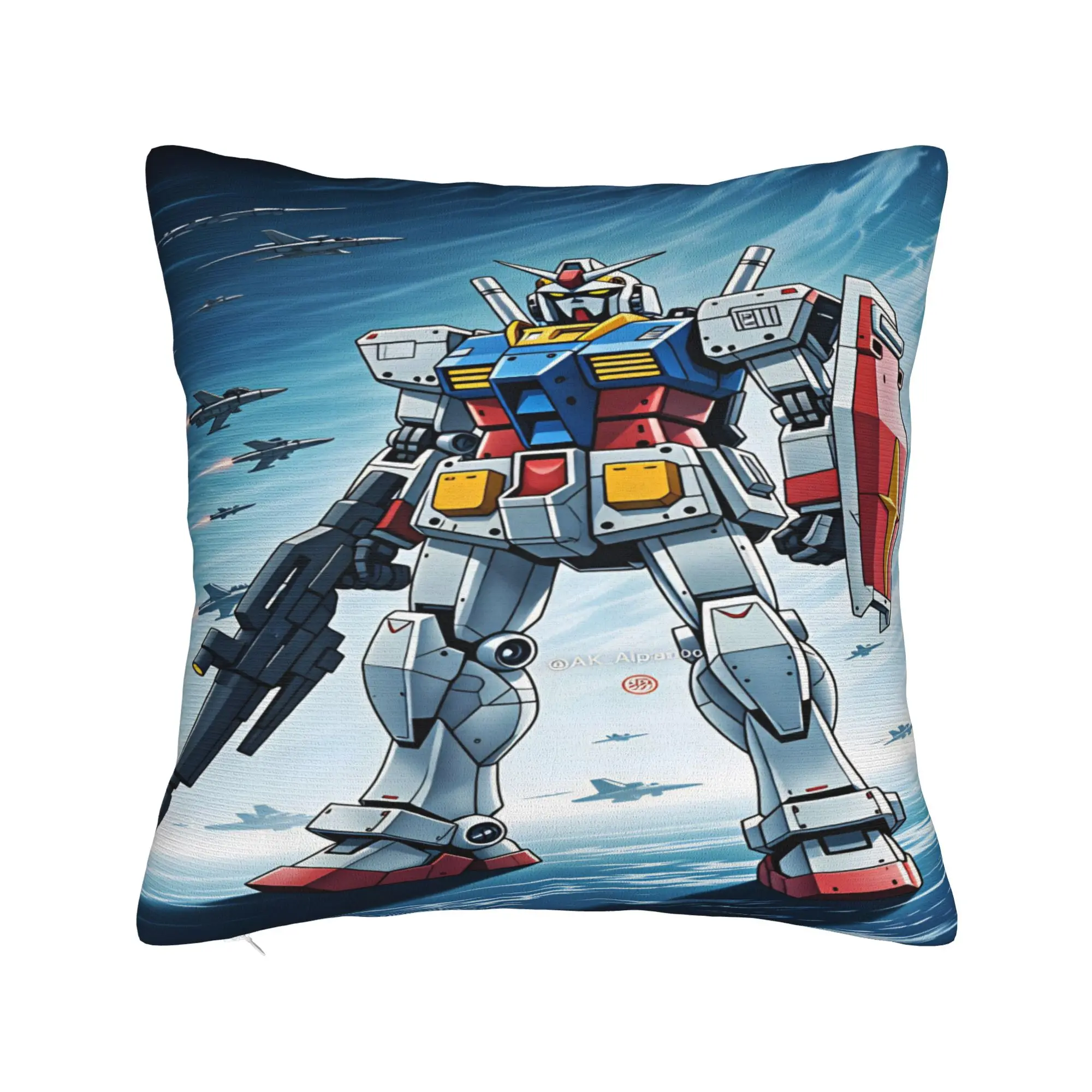 Pillow Cover Mobile Suit Gundam  Kawaii Pillow Case For Office Car Home Decor Pillowcases