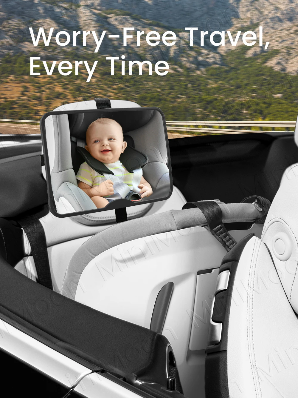 مرآة سيارة للأطفال كبيرة الحجم مقاومة للكسر، مرآة للمقعد الخلفي مضادة للأشعة فوق البنفسجية مع رؤية واسعة وواضحة #6