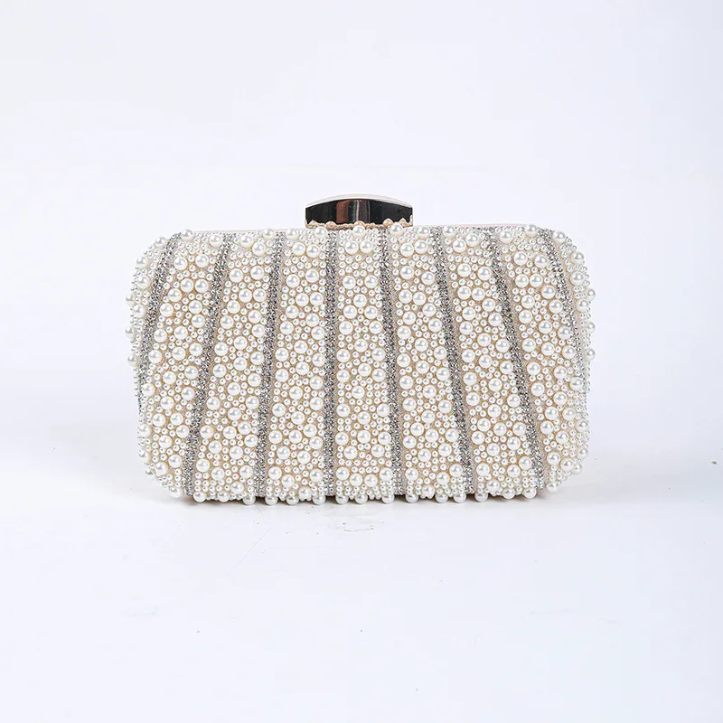 Imagem -04 - Bolsa de Banquete de Pérola para Mulheres Vestido de Senhoras Bordado Bolsas de Strass Moda Carry on Shoulder Bags Embreagem de Noite de Casamento Xa17zd