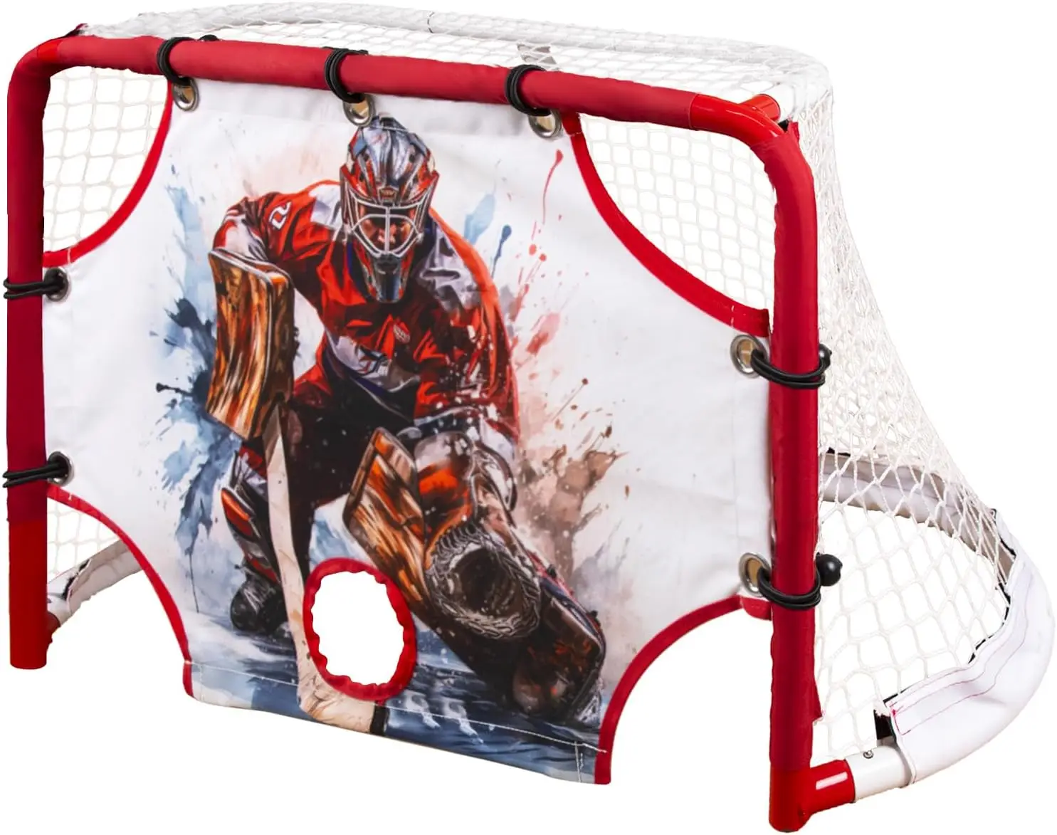 

Mini Steel Hockey Net with Shooter Tutor, 30" x 20" Heavy Duty Goal for Training