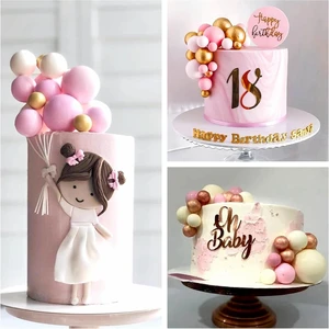 Altın-ve-Gümüş-Top-Kek-Topper / Dekorasyon için Doğum Günü, DIY Cupcake Bayrak Süsleme, Düğün ve Dekorasyon Noel Topu, 20 Adet 8 en çok satılan, kabarık kek doğum günü-no. 1