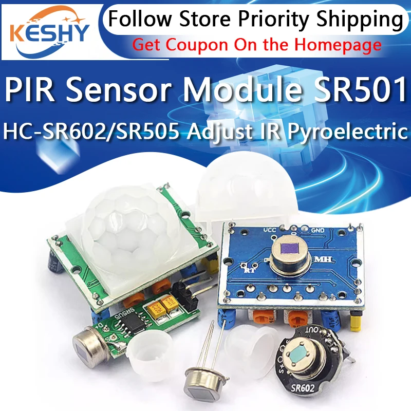 PIR Sensor HC-SR501 HC-SR602 HC-Sr505 Adjust IR Pyroelectric Infrared Motion Detector Module For Raspberry Pi Sensing Human Bod