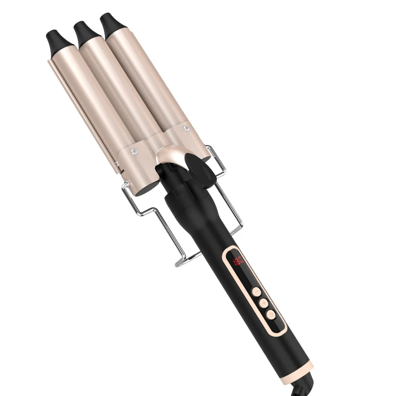 Factory Outlet Interchangeable Big Wave 3 Barrel Curling Iron Set Hair Waver Pink Hair Curler