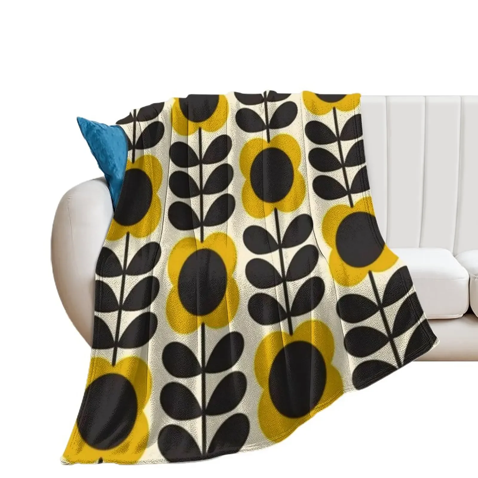 

Цветки с несколькими стеблями orla kiely, рисунок kiely, одеяло с рисунком