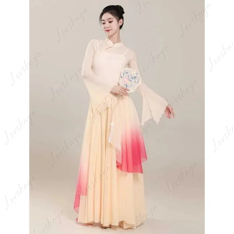 

Классический танцевальный наряд нового стиля — струящаяся и танцевальная юбка и брюки для танцевального выступления и тренировочного наряда с фанатами