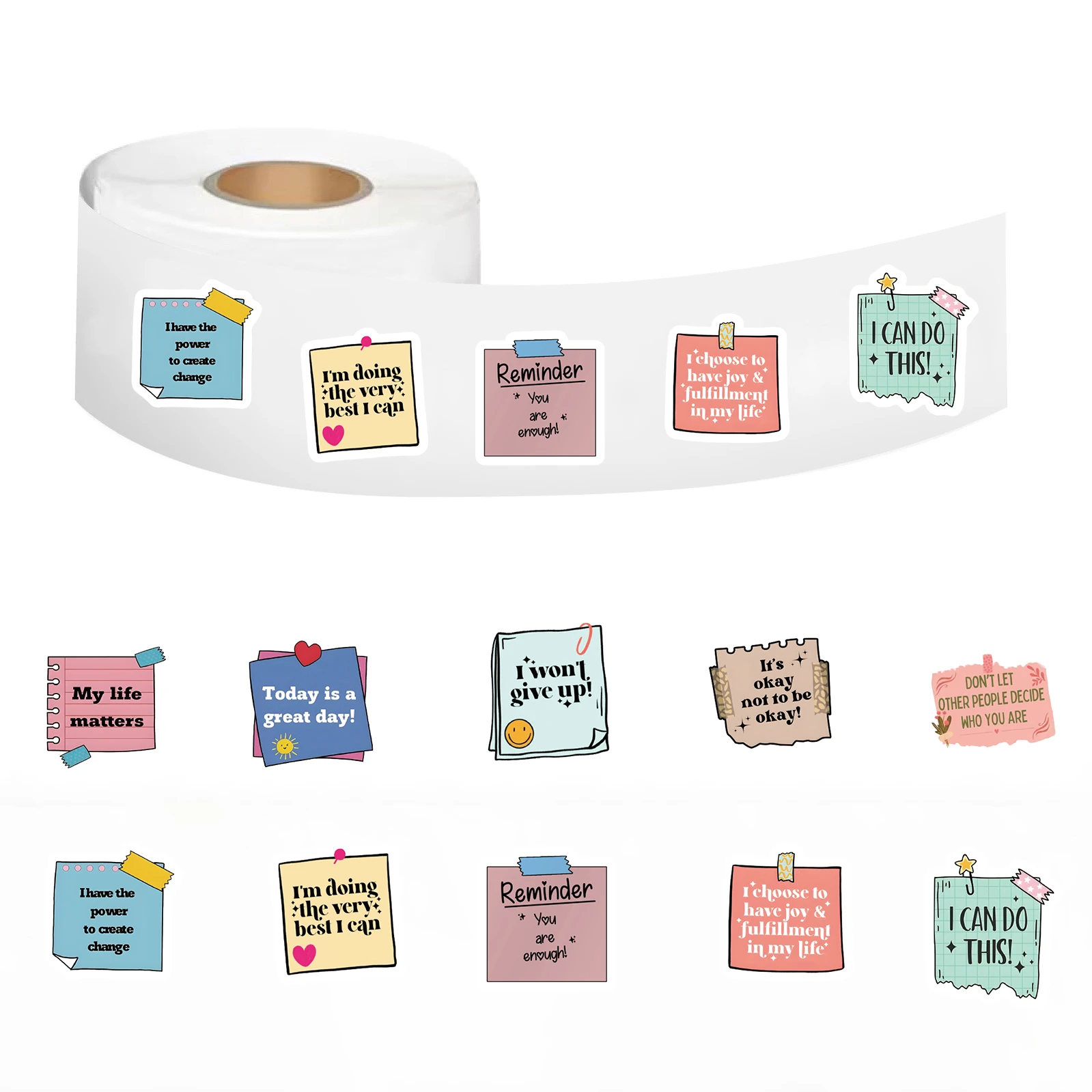 500PCS Self Affirmation Motivational Label Rall Stickers Funny Animals Graffiti Bottles Laptop Luggage Cartoon Stationery Sticke