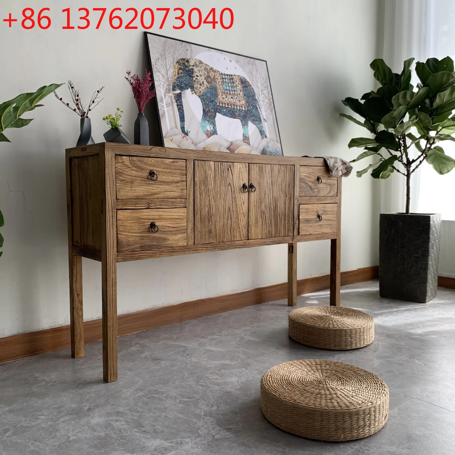 

Chinese entrance wall-to-wall corridor partition cabinet weathered solid wood simple supply cabinet