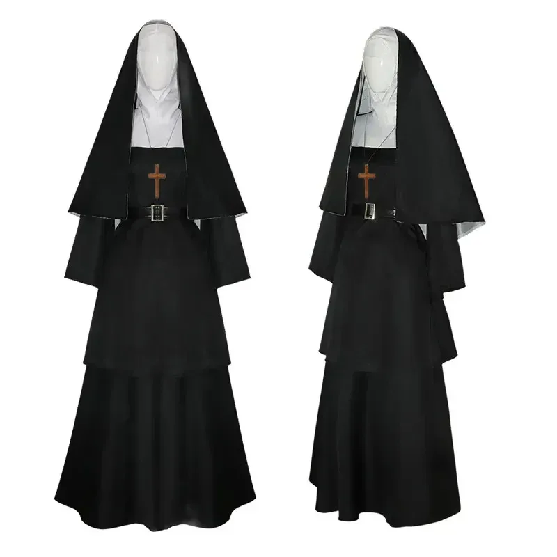 Halloween The Nun Cosplay Mask Costume Horror Films Cosplay Halloween Costume The Conjuring Black Women Halloween Costume Mask