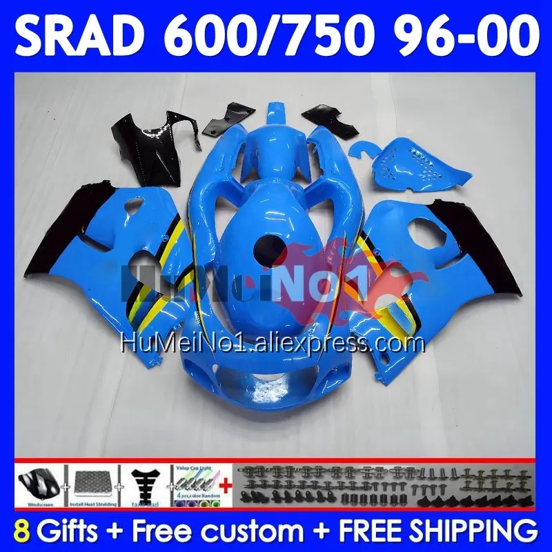 RIZLA blue Body For SUZUKI SRAD GSXR 750 600 GSX-R600 101No.26 GSXR750 GSXR600 96 97 98 99 00 1996 1997 1998 1999 2000 Fairing