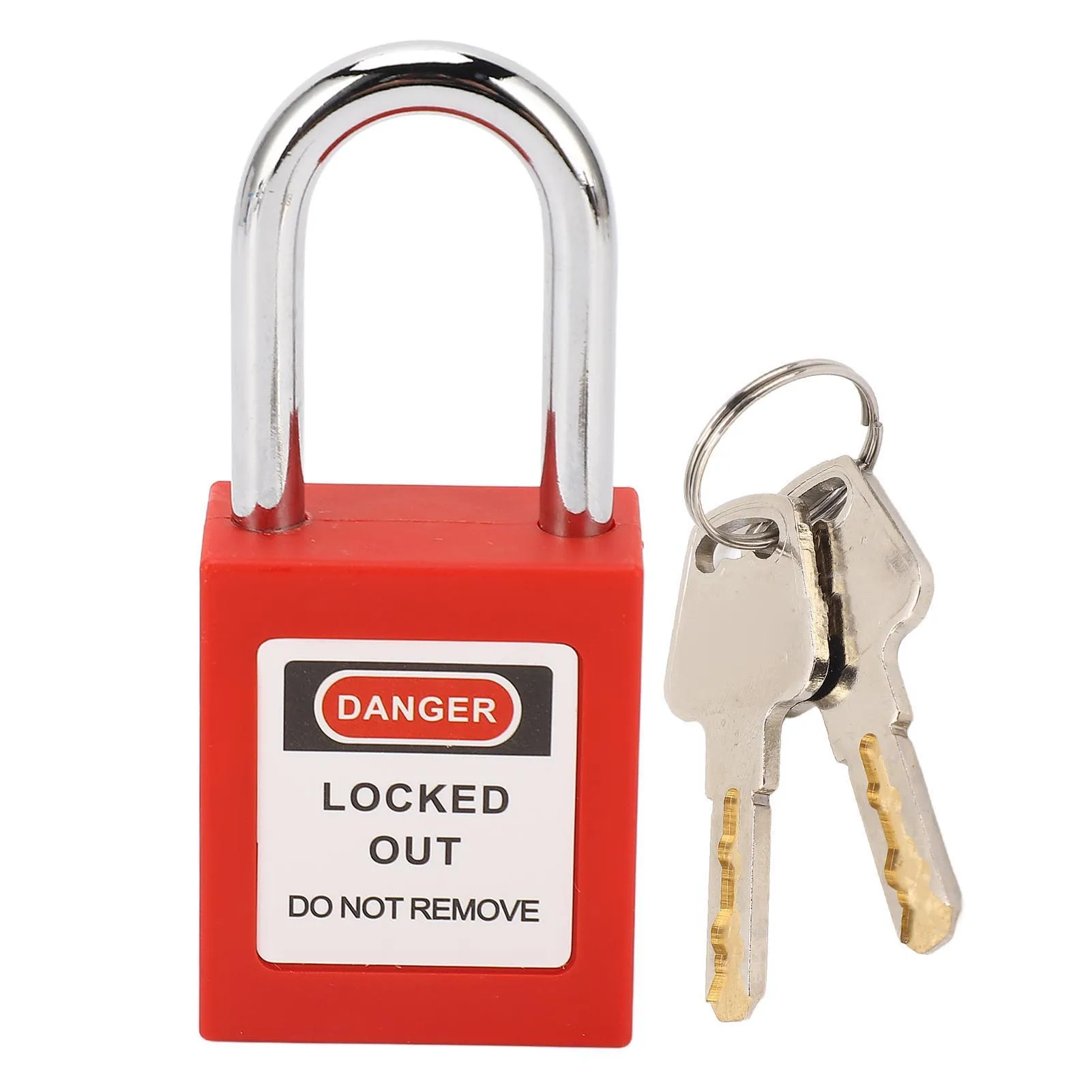 38 mm Sicherheits-Vorhängeschloss, fester Körper, Edelstahl-Verriegelungs-Tagout-Schloss mit 2 Schlüsseln für Industrie, Lager, Sicherheitsschloss, Sicherheits-Vorhängeschloss