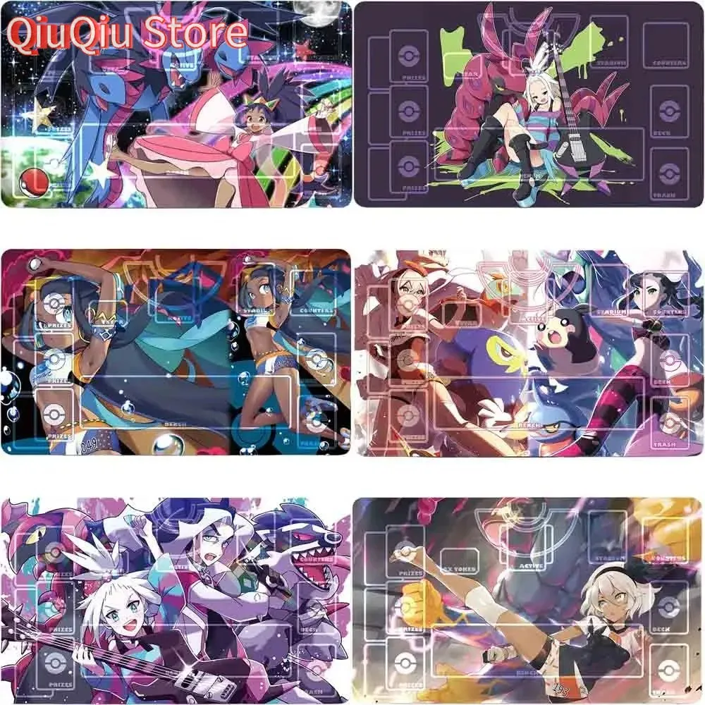 Pokemon Ptcg Card Mat Trainer Allister Piers Acerola Roxie Raihan juego dedicado un solo jugador batalla personajes de Anime Card Pad
