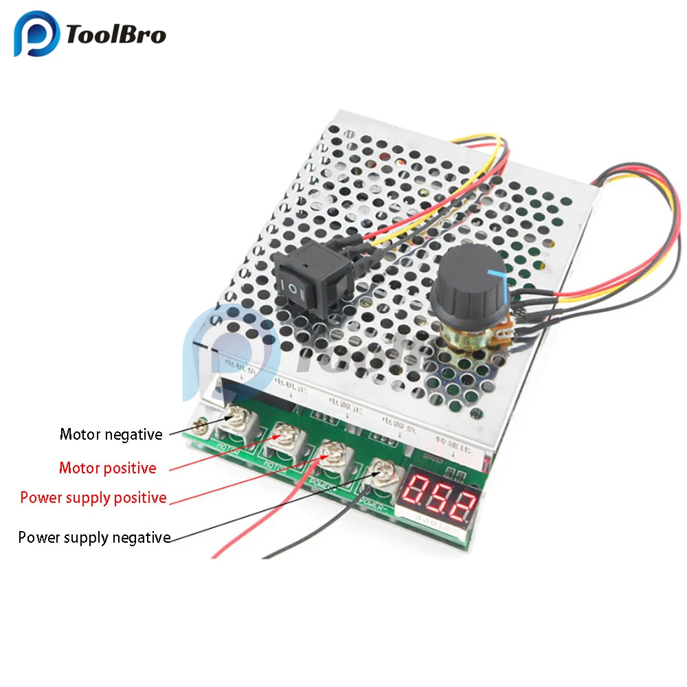 5500W 1-100A 15KHz Reversibile LED Digitale PWM Regolatore di velocità del motore DC 10-55V Avanti Indietro con interruttore di controllo del