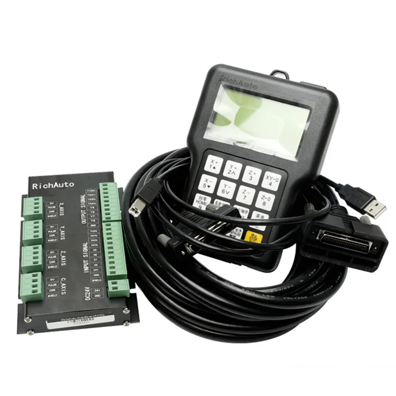 For RichAuto DSP A11 CNC Controller A11S A11E A11C 3 Axis Motion Controller Remote for CNC Engraving Cutting English