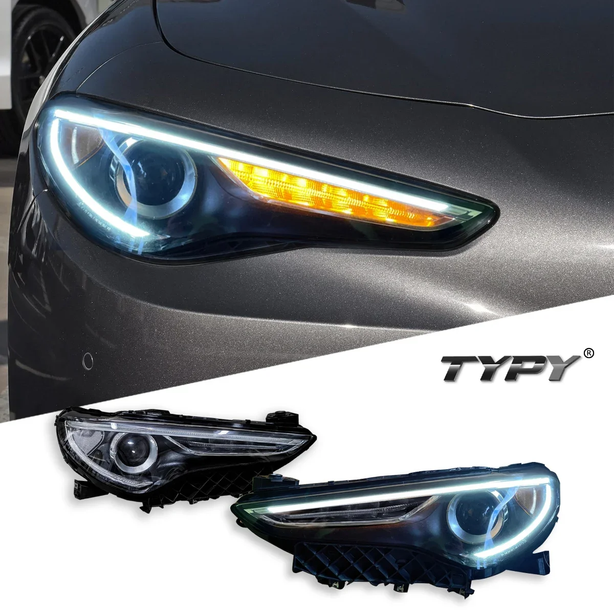 アルファロメオ ステルヴィオ 2017-2022用 新型LEDヘッドランプ