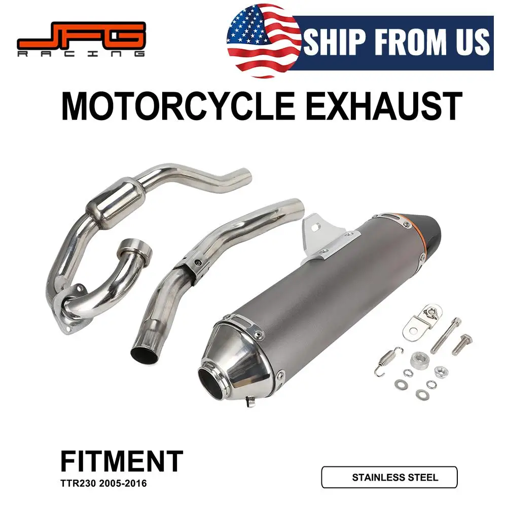 

Мотоциклетные полные выхлопные глушители, без шнуровки, электрические детали для велосипеда для бездорожья для TTR230 2005-2016, мотокросс, эндуро, супермото