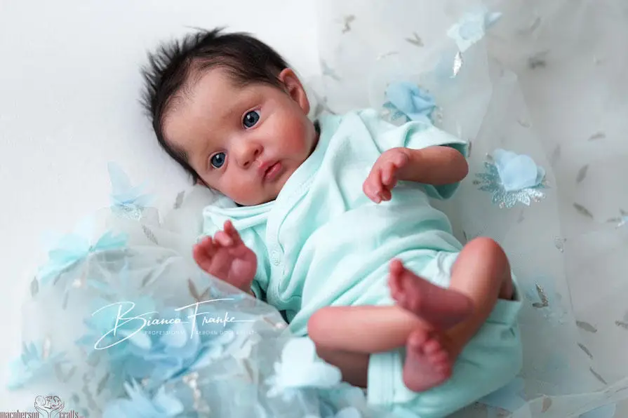 NPK Unfinished Unpainted 17inch Reborn Mikki Doll Kit Fresh Color with Cloth Body DIY  Doll Parts for Artists Only