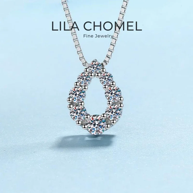 

Engagement Platinum PT950 Necklaces Women Wedding Fine Jewelry Daughter Adult's Day 0.62CT Moissanite Diamond Girl Birthday Gift