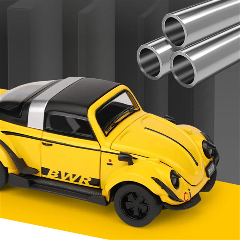 1:32 Beetle Type 1 Alloy Modified Wide Body Sports Car Model Diecasts Metal Classic Vehicles Car Model Sound Light Kids Toy Gift