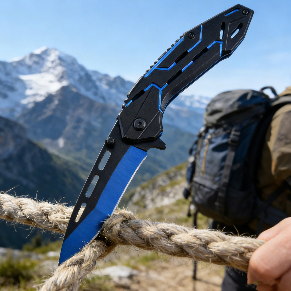  Multi functional sharp and convenient folding knife pocket knife, suitable for wilderness survival, camping, fishing, hunting 