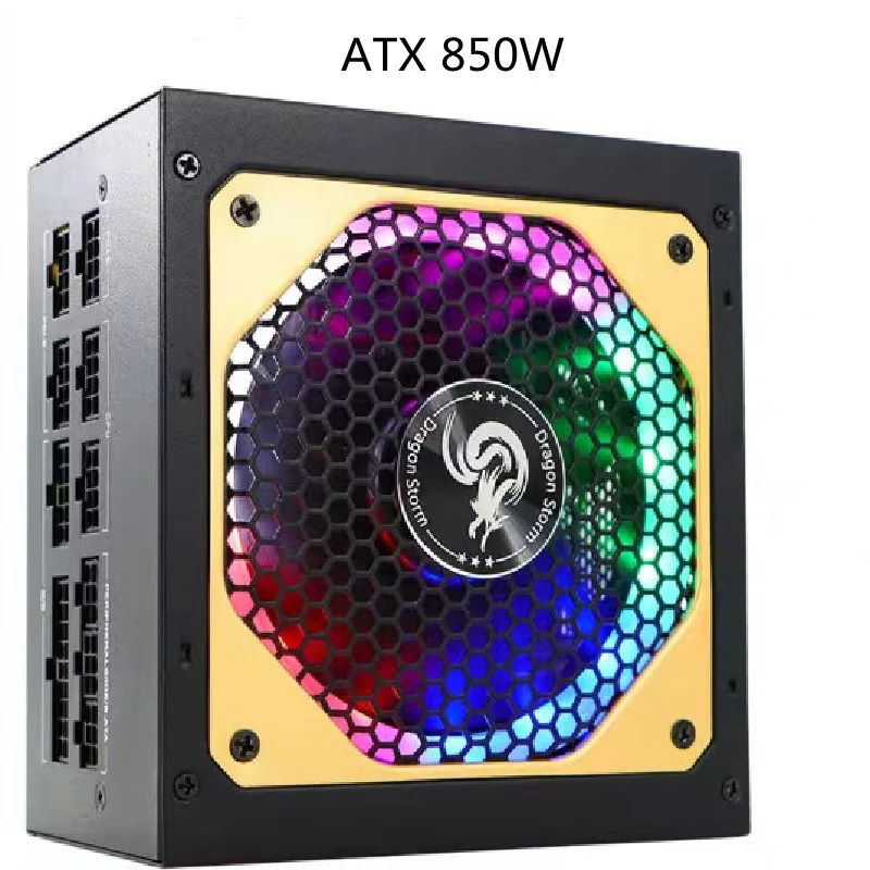 

100%New original ATX 850W Modular penuh 80Plus RGB bersertifikasi emas 12V PC PSU profesional e-sports Video Game catu daya