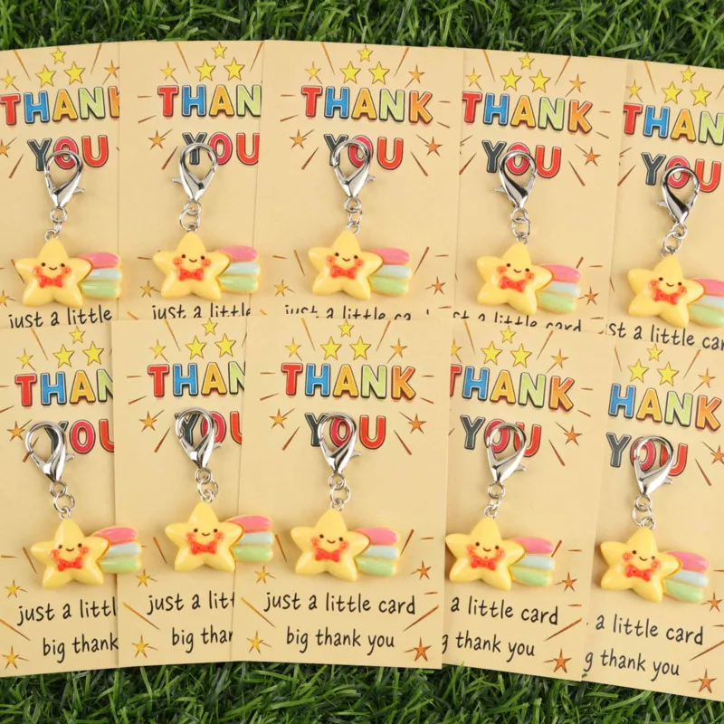 5/10A fun star keychain set Comes with a thank-you card  Suitable for Thanksgiving、Halloween、Christmas、Teacher's Day Gift Suitab