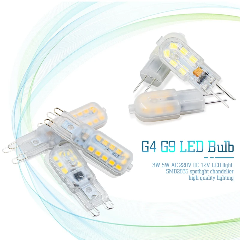 Lâmpada led g4 g9 3w 5 7 lamparas lâmpada led ac 110v 220v dc12v holofote lustre smd 2835 iluminação substituir lâmpadas halógenas