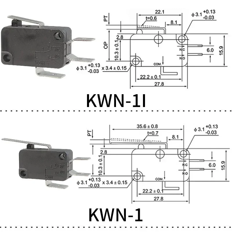 KW3A25A micro switch silver contact High power general maintenance KW7 limit float ball travel limit switch KW3A