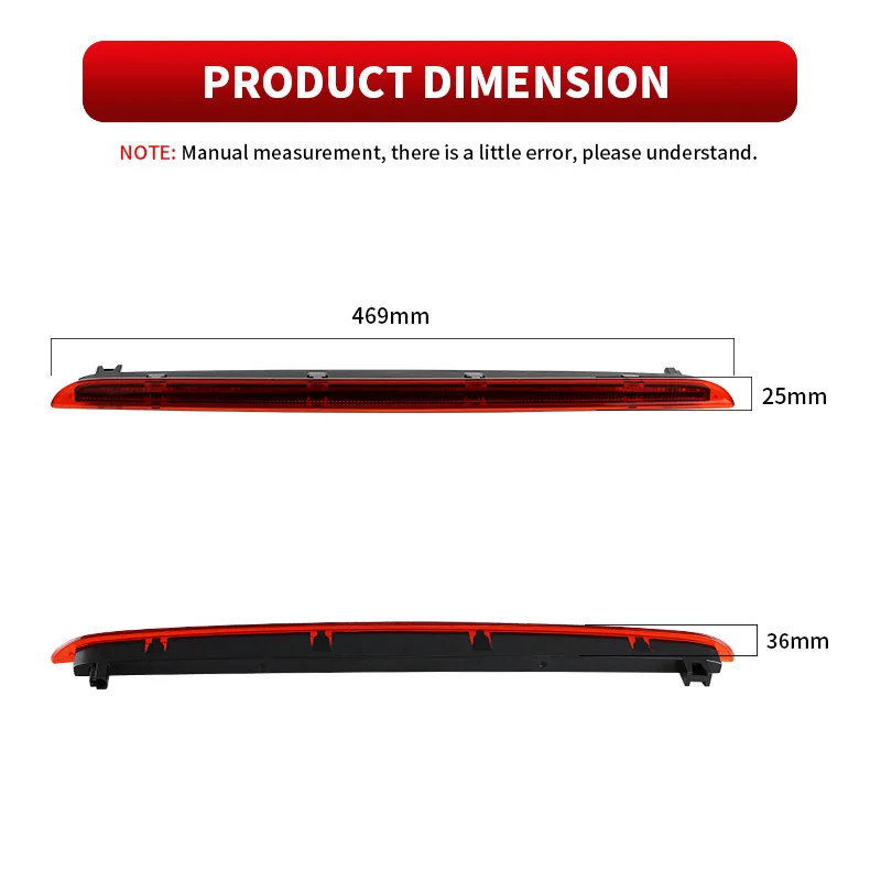 1PC For Audi A6 4F RS6 S6 C6 2004 2005 2006 2007 2008 2009 2010 2011, OEM# 4F9945097 LED Third Brake Stop Light Lamp Assembly