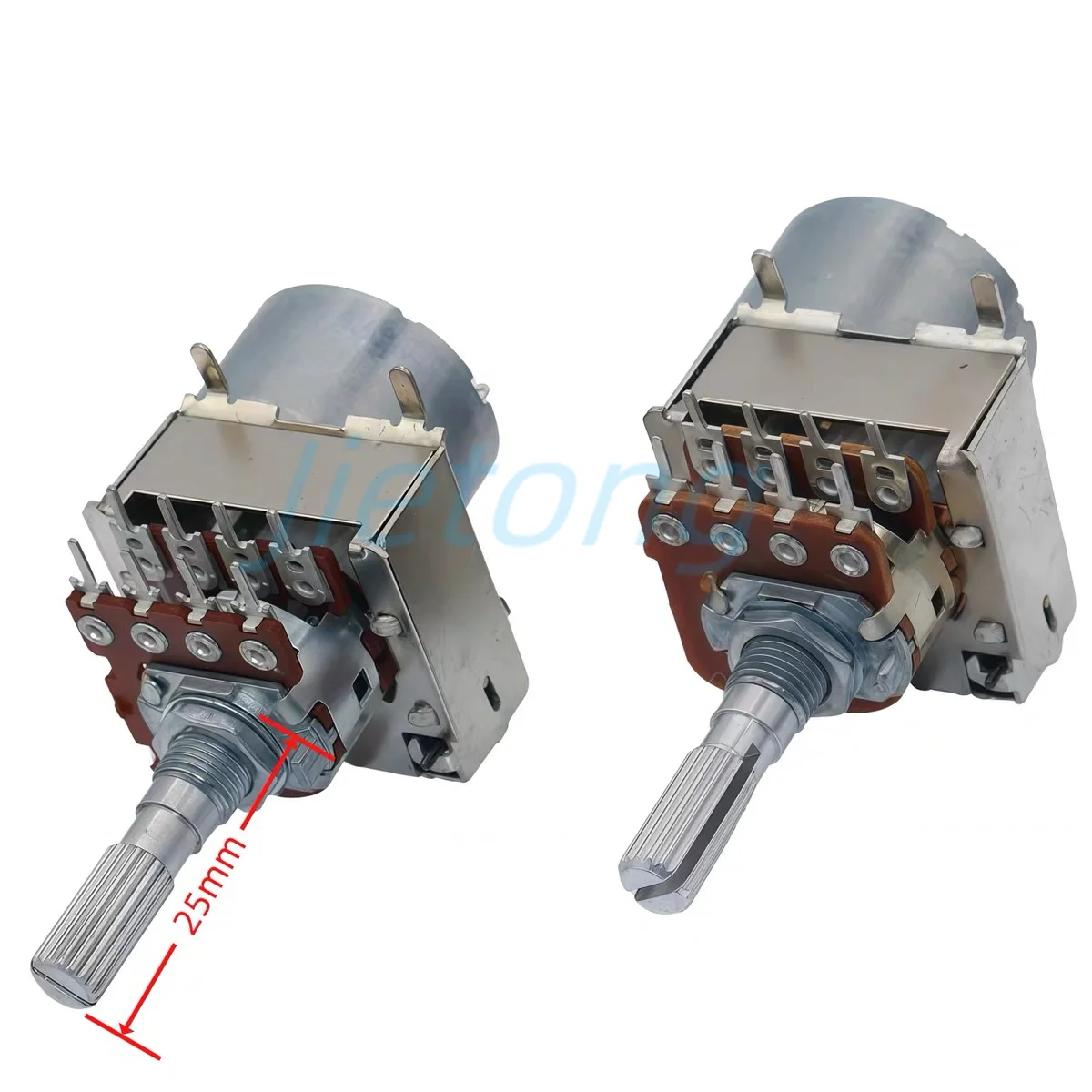 1pc 16 Type Amplifier Audio Master Volume Remote Control Motor Potentiometer Dual 8pins B50K B100K Handle Length 25mm Plum Shaft