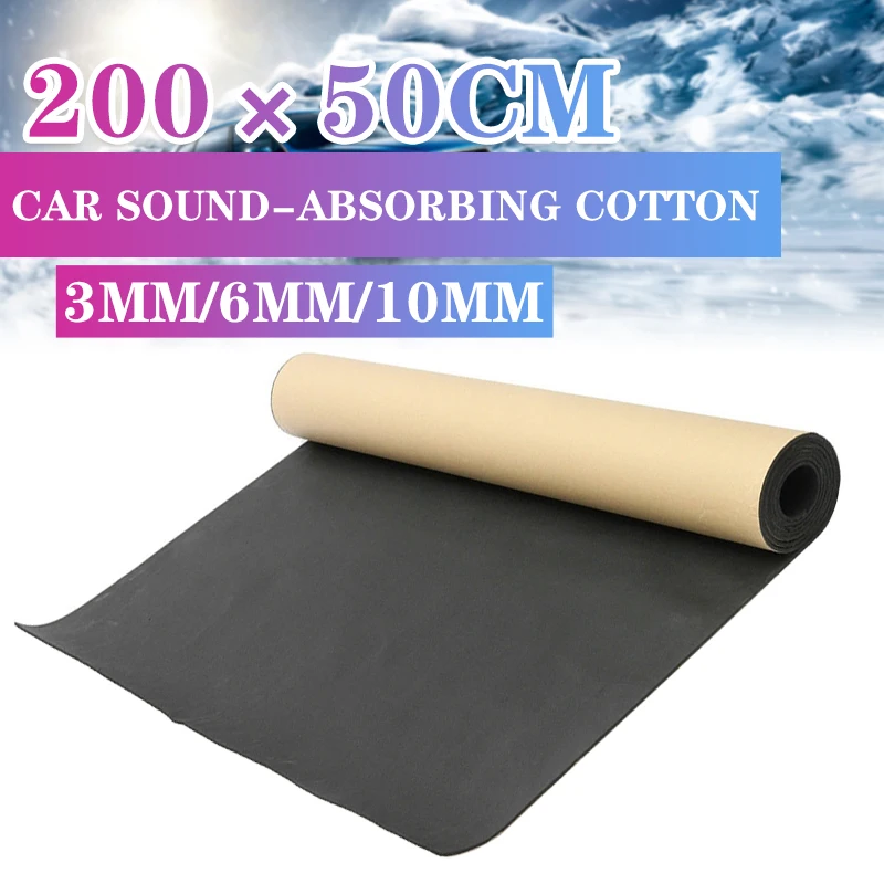 200x50cm Car Sound Proofing Deadening Mat Heat Closed Cell Foam Anti-noise 3/10mm Thickness Car Truck Sound Insulation Cotton