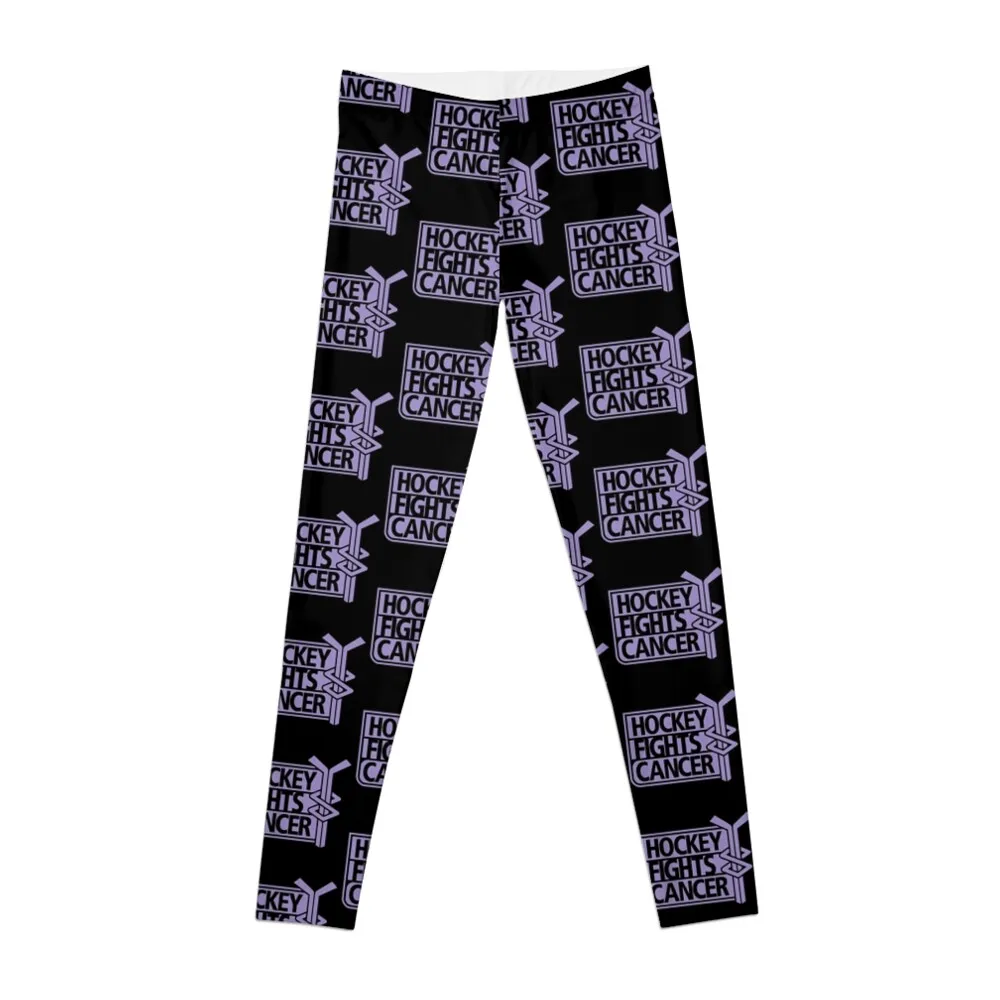 

Hockey Fights Cancer - Breast Cancer Awareness - Puck Cancer - Print Pattern Hockey is back Hockey Illustration Leggings