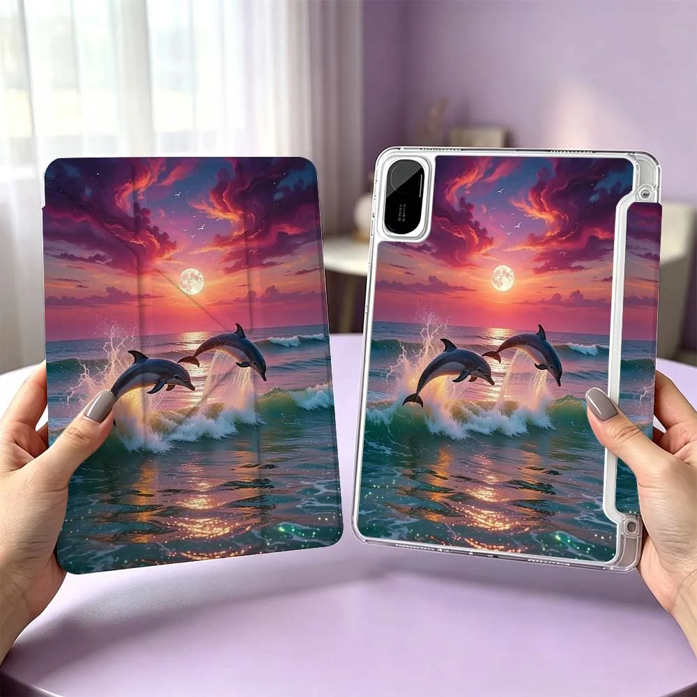 Dolphin Animal Pattern For Xiaomi Redmi Poco Pad 8 7 6 5 Pro SE 5G 11.2 12.1 11 inch 3Y Tablet Case Cool