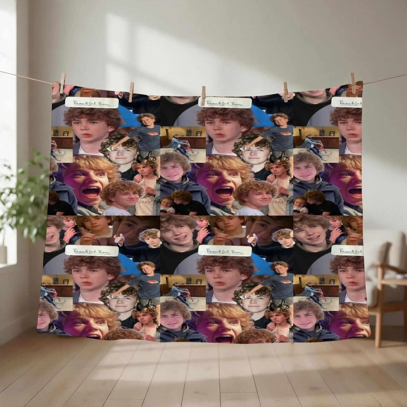 Percy Jackson walker scobell aesthetic Throw Blanket couch cozy soft plush fuzzy picnic outdoor blanket
