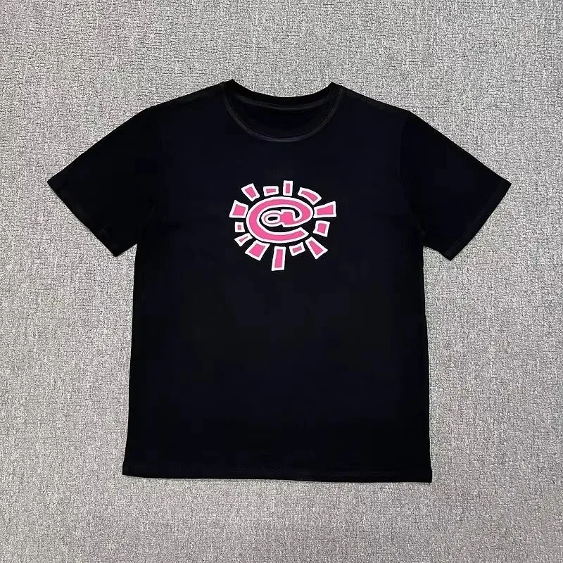 2026 Summer Fashion Trend Men Sun Roll Classic Basic Short Sleeve Beauty Trend High Street Loose Couple T-shirt Kids