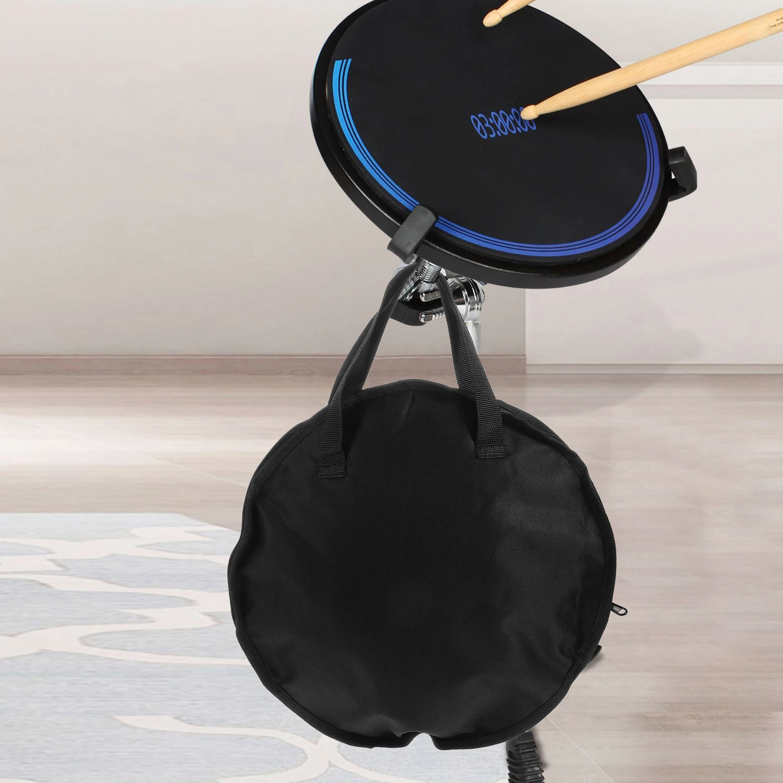 

Thickened 10 Inch Dumb Drum Pad Storage Bag Black Oxford Cloth Waterproof Portable Protective Case for Drum Practice