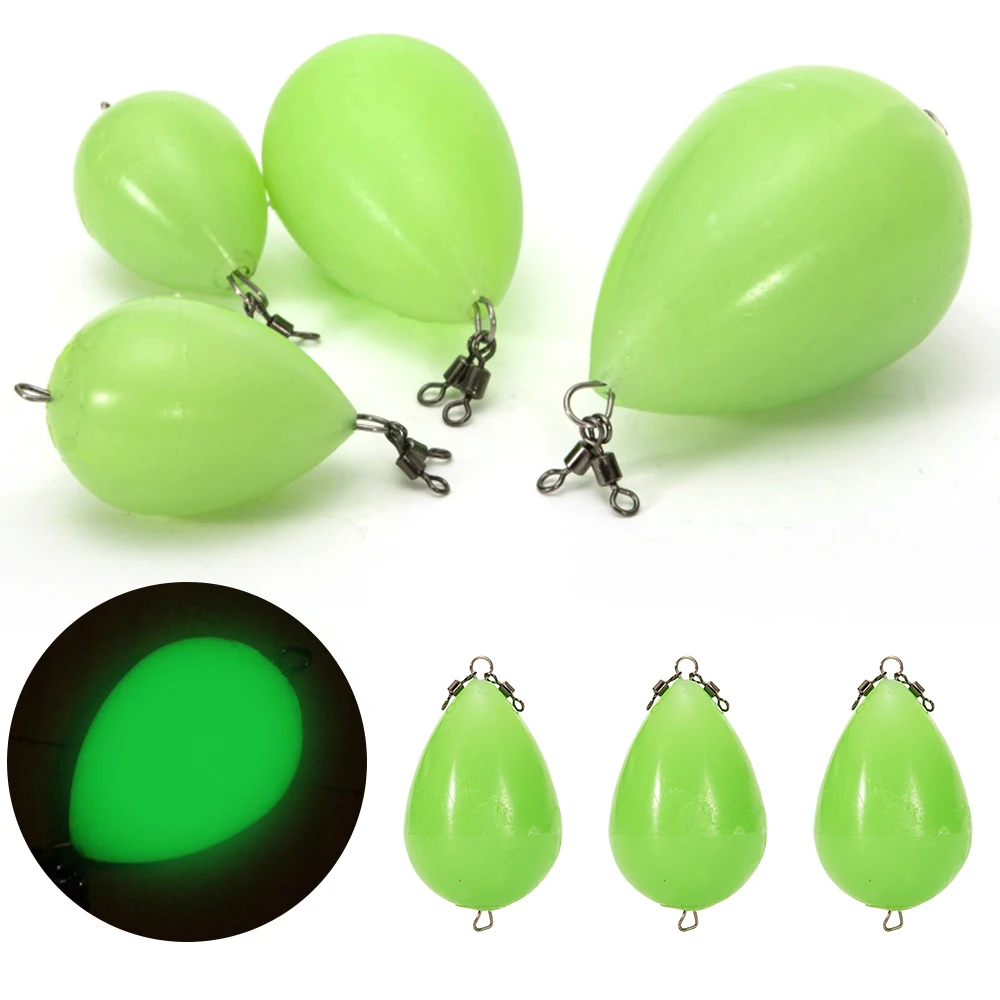 20-100g Night Fishing Luminous Egg Float Upward Luminous Bobber Float Fishing Float Help Thrower Long-distance Casting Tool