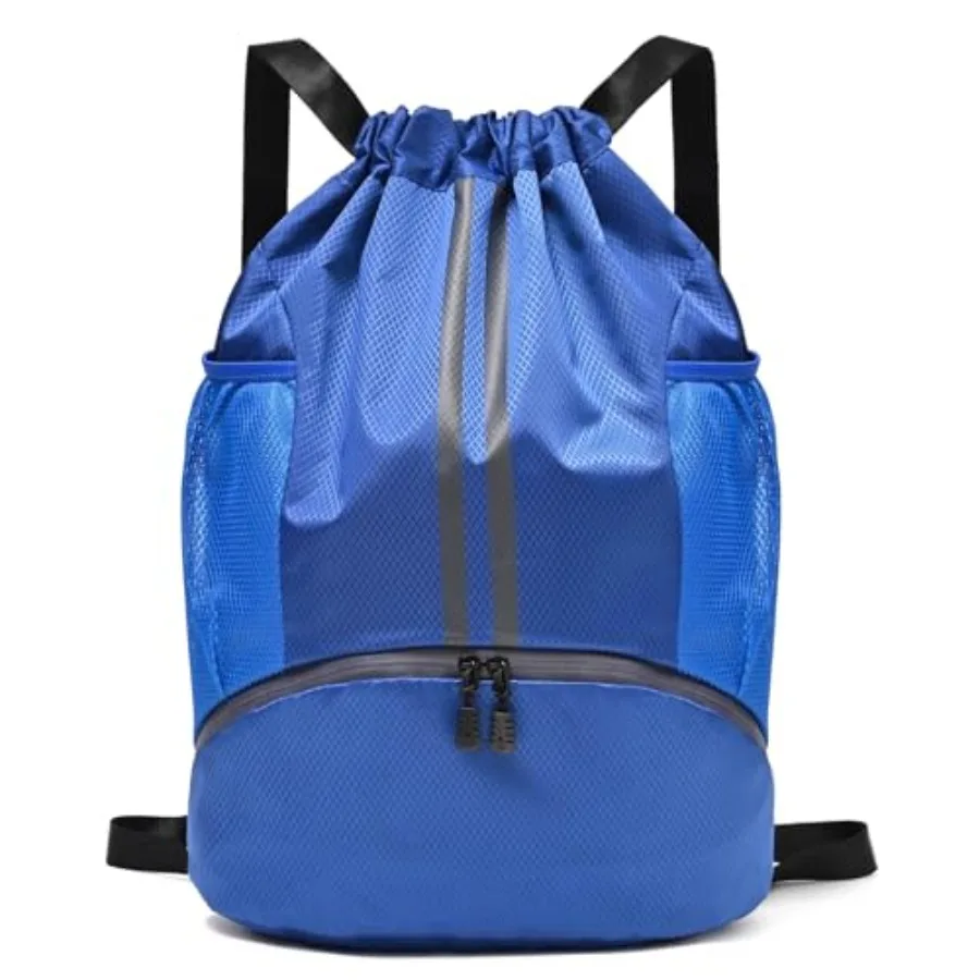 

Drawstring Gym Bag for Men Waterproof Drawstring Backpack for Women Swim with Shoes Compartment Pull String Sport Bag for Socce