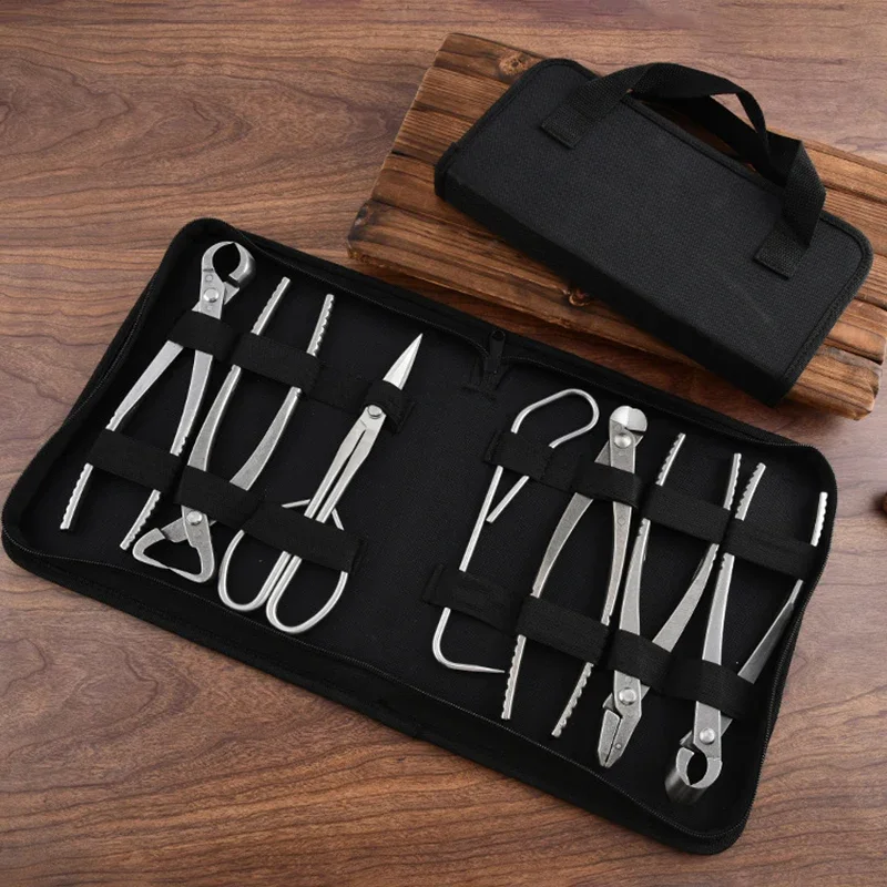 Stainless Steel Pruning Shears Set Gardening Household Scissors Portable Bonsai Branch Trimming Tools Pruners with Storage Bag